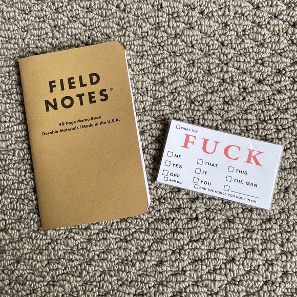 Mini Adidas Field Notes Notebook & Funny Post It Cards - Picture 1 of 8